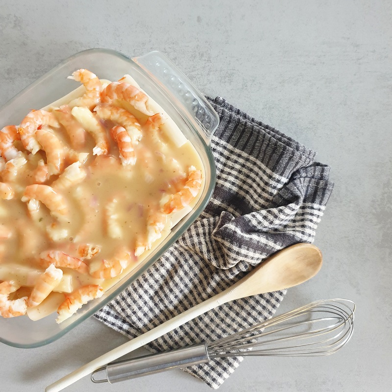 GRATIN DE SALSIFI AUX CREVETTES