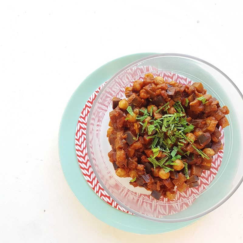 SALADE AUBERGINE POIS CHICHES